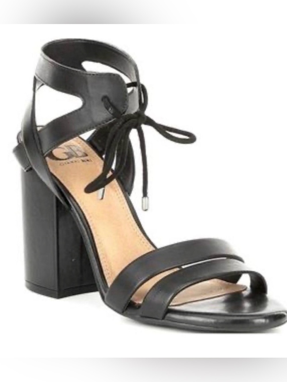 Gianni Bini Black Lace-Up Block Heel Sandal Size 7.5 - Beautiful!!!